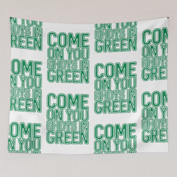 Item preview, COME ON YOU BHOYS IN GREEN, Glasgow Celtic Football Club Green and White Layered Text Design designed and sold by MacPean.