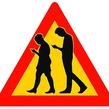Artwork thumbnail, Smartphone Warning Sign;  by StickerApe