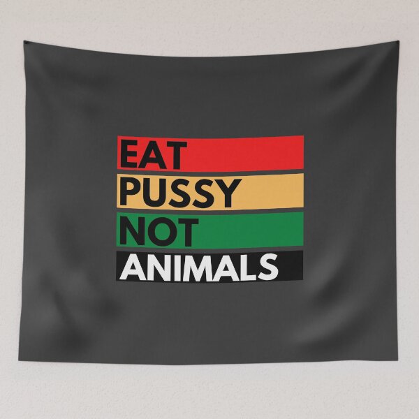 Item preview, Eat Pussy Not Animals - Vegan Retro Style Print designed and sold by Vegginitup.
