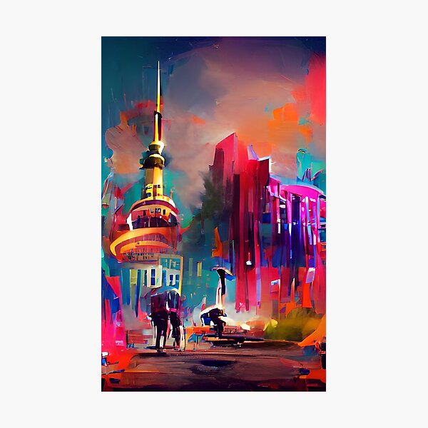 Item preview, Berlin, City, TV Tower, Germany, AI Art, Artificial Intelligence, Painting, Artwork designed and sold by lavalova.