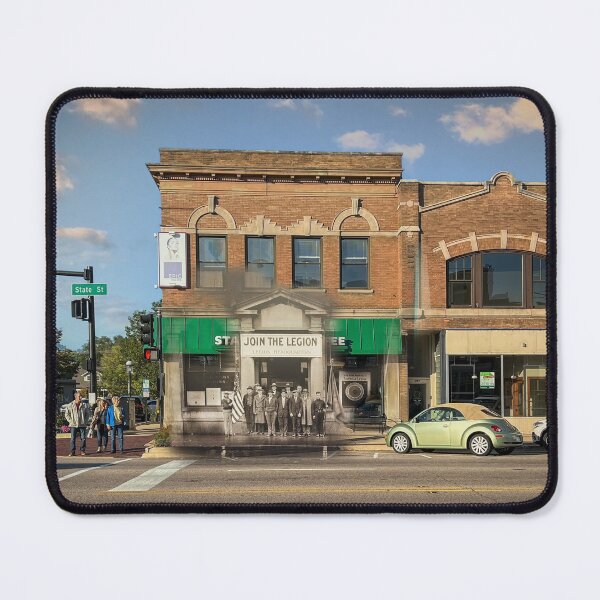 Item preview, Mashup - Geneva, IL - American Legion Members outside their Headquarters designed and sold by Shumway  Studio.