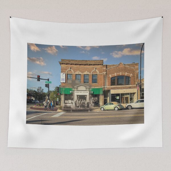 Item preview, Mashup - Geneva, IL - American Legion Members outside their Headquarters designed and sold by Shumway  Studio.