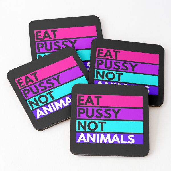 Item preview, Eat Pussy Not Animals - Vegan Bright Retro Style Print designed and sold by Vegginitup.