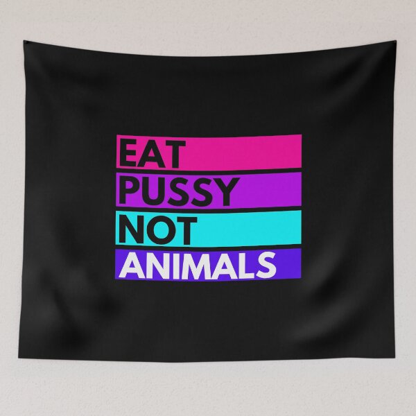 Item preview, Eat Pussy Not Animals - Vegan Bright Retro Style Print designed and sold by Vegginitup.