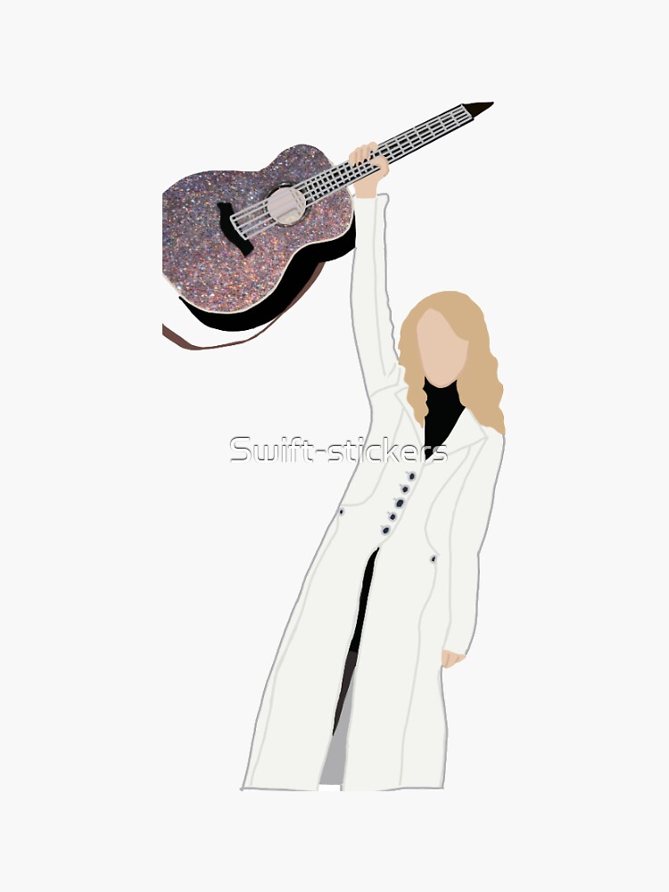 Taylor And Sparkly Guitar Sticker For Sale By Swift Stickers Redbubble