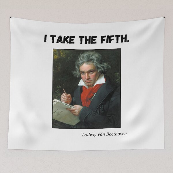 Item preview, Beethoven Joke Fifth Symphony/Amendment (Black Lettering) designed and sold by NewHumansDesign.