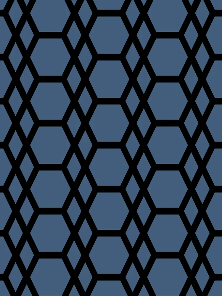 Thumbnail 6 von 6, Premium Oversized Pullover, Black and Blue Tessellation Line Pattern 13 Pairs Diamond Vogel 2022 Popular Colour Happy Tune 0648 designt und verkauft von ColorOfTheYears.