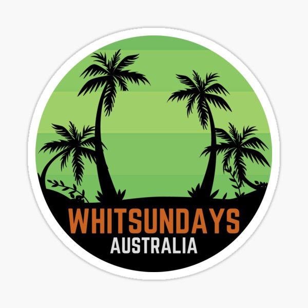 Whitsunday Islands Australia Vintage Souvenir with coconut trees Sticker
