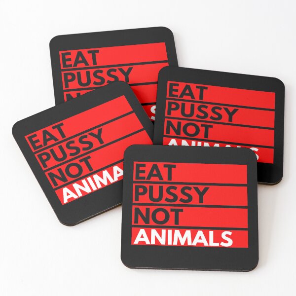 Item preview, Eat Pussy Not Animals - Vegan Red Retro Style Print designed and sold by Vegginitup.