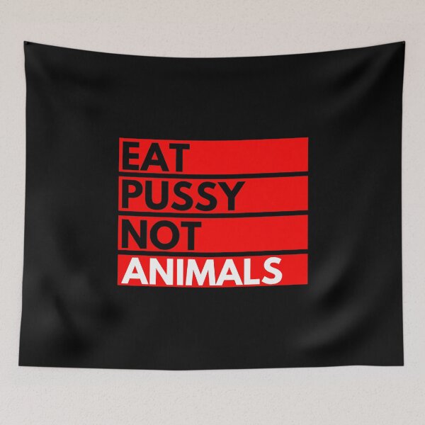 Item preview, Eat Pussy Not Animals - Vegan Red Retro Style Print designed and sold by Vegginitup.