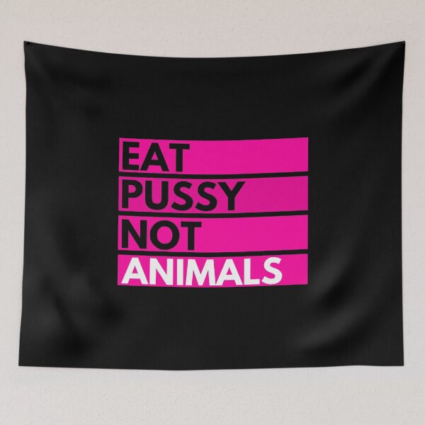 Item preview, Eat Pussy Not Animals - Vegan Pink Retro Style Print designed and sold by Vegginitup.