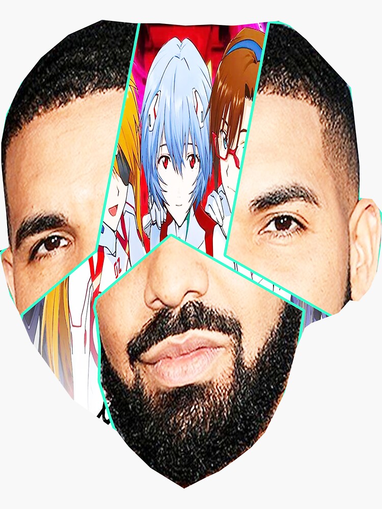 "drake evangelion" Sticker for Sale by Grimecrom Redbubble