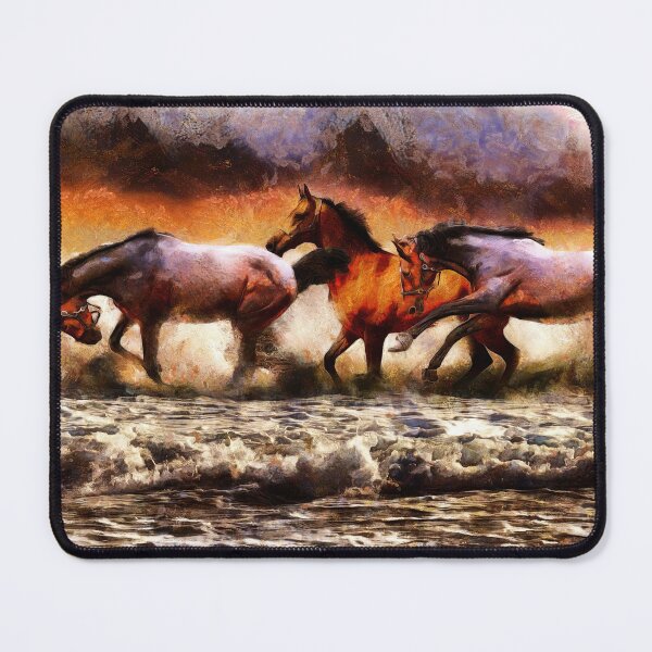 Item preview, Powerful Horses Galloping Through The Sea Digital Painting designed and sold by NeavesPhoto.