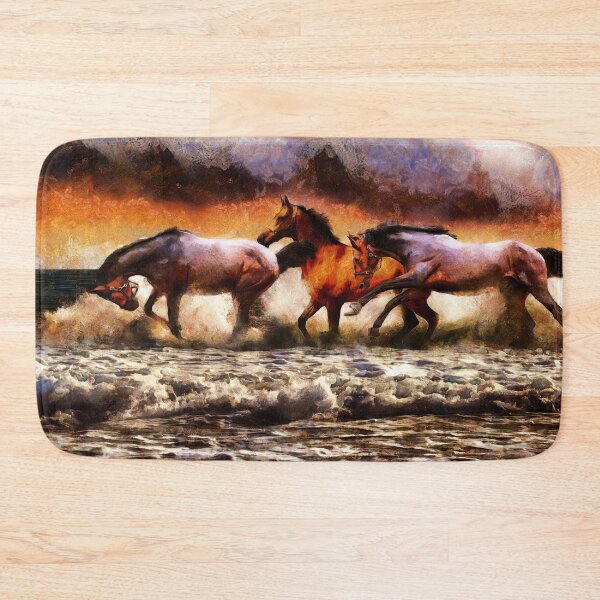 Item preview, Powerful Horses Galloping Through The Sea Digital Painting designed and sold by NeavesPhoto.