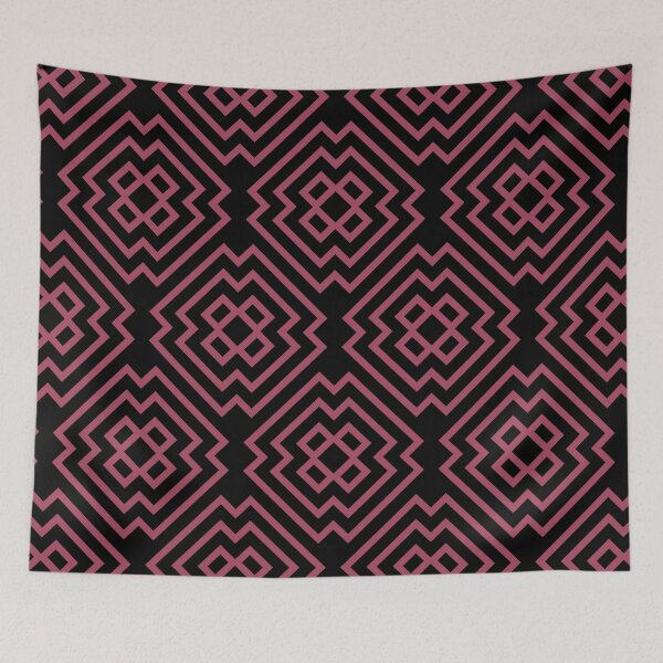Item preview, Black and Dark Pink Ornamental Shape Pattern 6 - Diamond Vogel 2022 Popular Colour Obsession 1130 designed and sold by ColorOfTheYears.