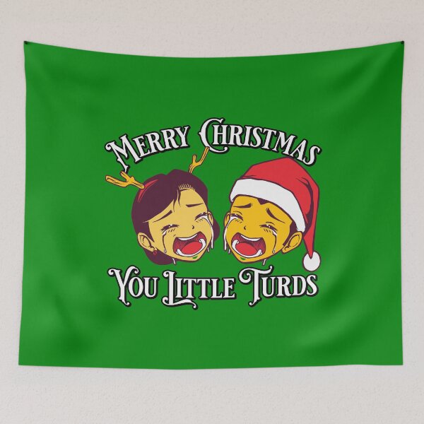 Item preview, Merry Christmas You Little Turds - Funny Crying Santa Kids designed and sold by PinkDonutTees.
