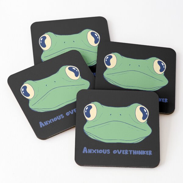 Item preview, Anxious Overthinker Frog Face designed and sold by elevenkivi.