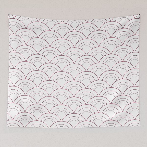 Item preview, Dark Pink and White Simple Scallop Curve Pattern - Diamond Vogel 2022 Popular Colour Obsession 1130 designed and sold by ColorOfTheYears.