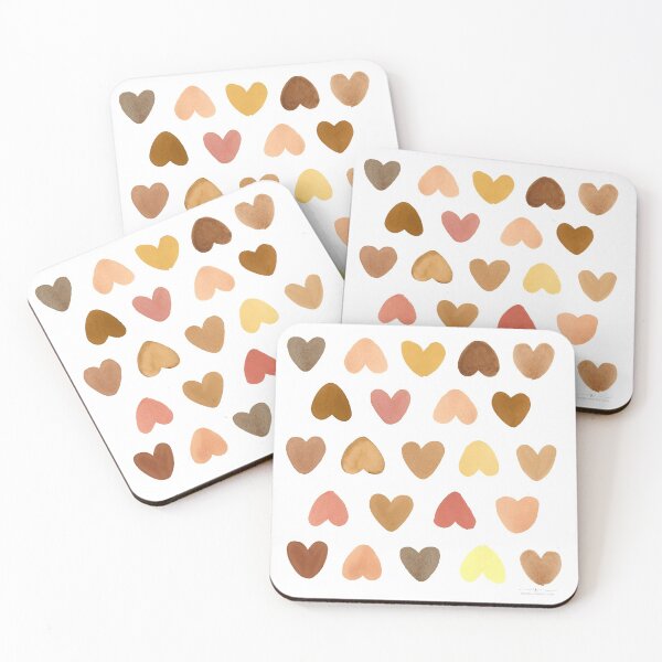 Item preview, Brown Hearts pattern designed and sold by Rachel Dash-Williams Creative.