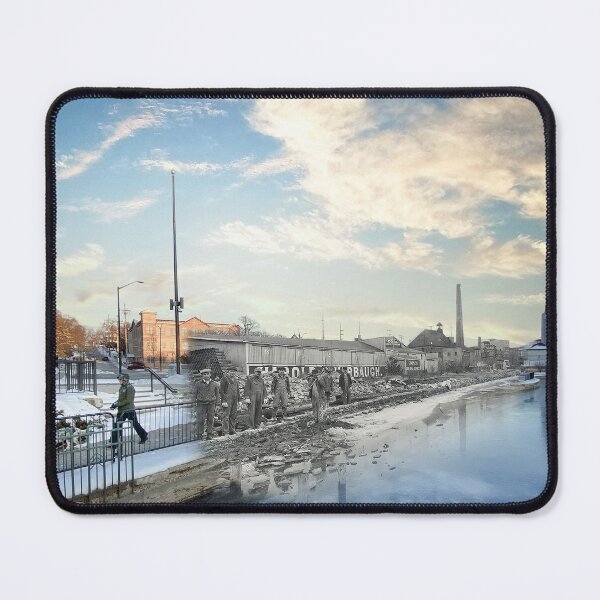 Item preview, Mashup St. Charles, IL - Workers Construct a River Path  designed and sold by Shumway  Studio.