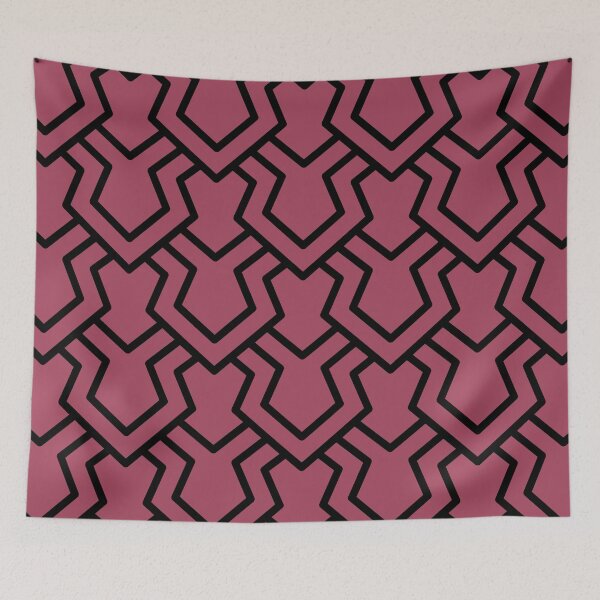 Item preview, Black and Dark Pink Tessellation Line Pattern 5 - Diamond Vogel 2022 Popular Colour Obsession 1130 designed and sold by ColorOfTheYears.