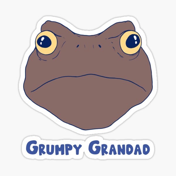 Vista previa del artículo con la obra «Cara de sapo gruñón abuelo», diseñado y vendido por elevenkivi.