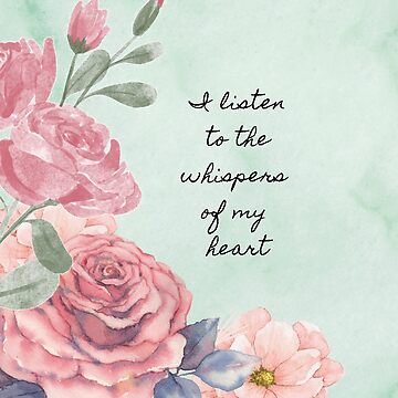 Artwork thumbnail, Sea Green and Pink Roses I Listen to the Whispers Embodiment Affirmation by embodiedg
