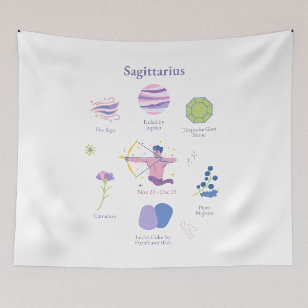 Item preview, colorful sagittarius zodiac signs designed and sold by uranus-art.