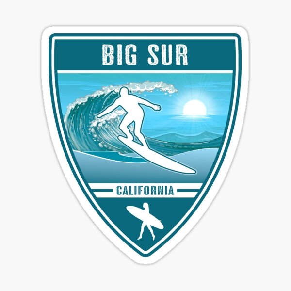 BIG SUR SURF SURFING SURFBOARD STICKER..."SURFED THAT" 