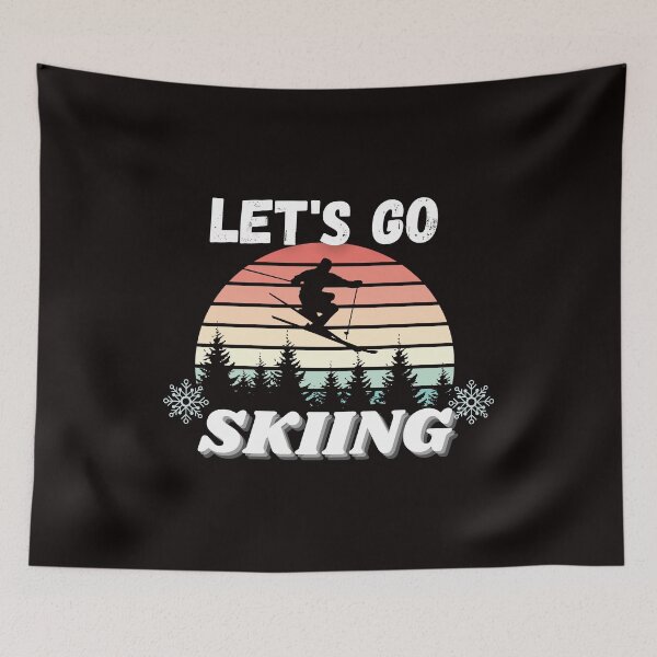 Item preview, LET'S GO SKIING,CUTE VINTAGE SKIING designed and sold by justbejoker.