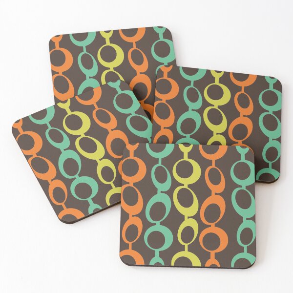 Item preview, Brightly Colored Mid Century Modern Bubbles on Brown designed and sold by LisWilliams.