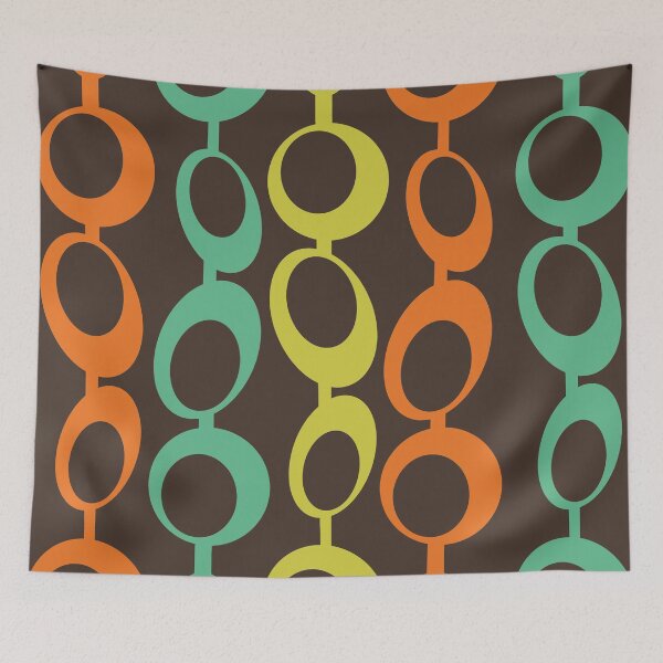 Item preview, Brightly Colored Mid Century Modern Bubbles on Brown designed and sold by LisWilliams.