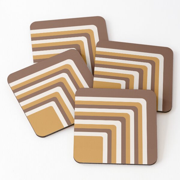 Item preview, Retro geometric brown and orange pattern designed and sold by Cardinal Designs.