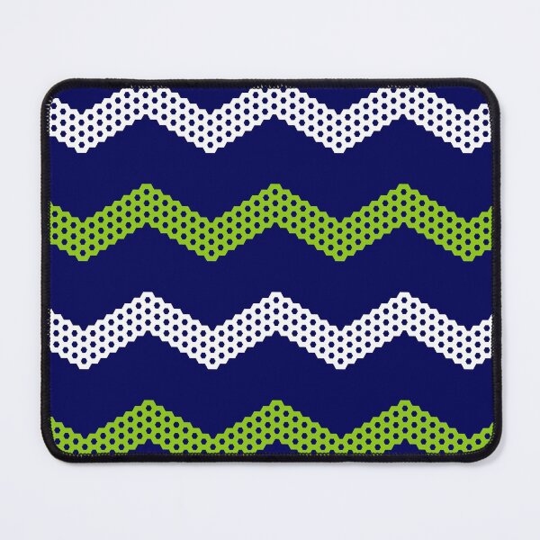 Item preview, Honeycomb Chevron Striped Pattern in Lime Green, Bright Navy Blue, and White  designed and sold by kierkegaard.
