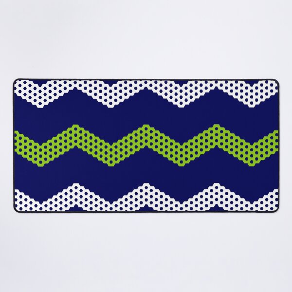 Item preview, Honeycomb Chevron Striped Pattern in Lime Green, Bright Navy Blue, and White  designed and sold by kierkegaard.