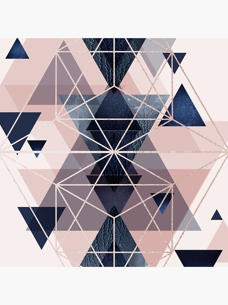 Blush Navy Geometric by UrbanEpiphany