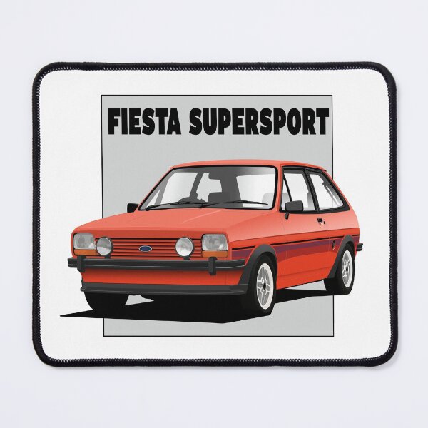 Artikelvorschau, Ford Fiesta Mk1 1300 Supersport Sunburst Rot entworfen und verkauft von Hamilton illustrations.