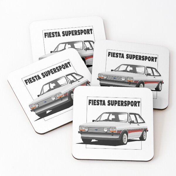 Artikelvorschau, Ford Fiesta Mk1 1300 Supersport Diamantweiß entworfen und verkauft von Hamilton illustrations.