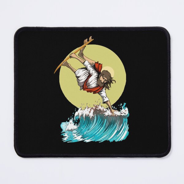 Item preview, Jesus Surfing Christian Cross Funny Surfer designed and sold by Dressed For Duty.