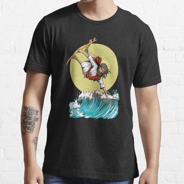 Vista previa del artículo con la obra «Jesús Surf Christian Cross Funny Surfer», diseñado y vendido por Dressed For  Duty.
