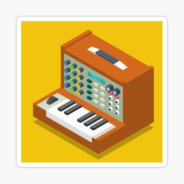 Vintage Moog Style Midi Synth Keyboard  Sticker