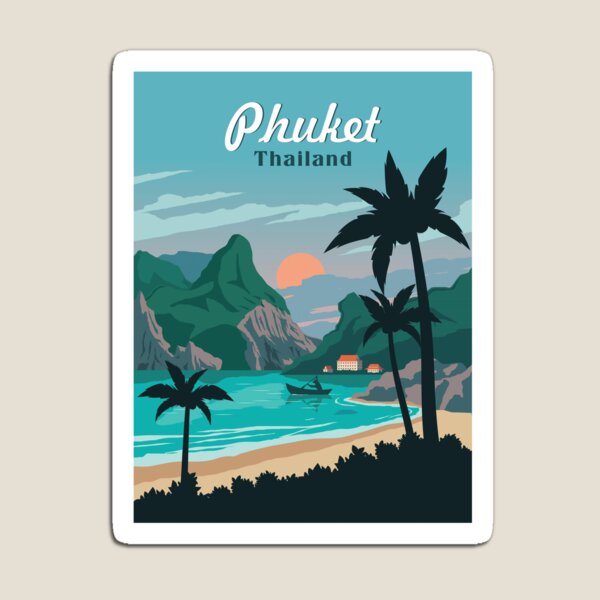 Thailand Vintage Travel Poster 2" X 3" Fridge Phuket Locker Magnet 