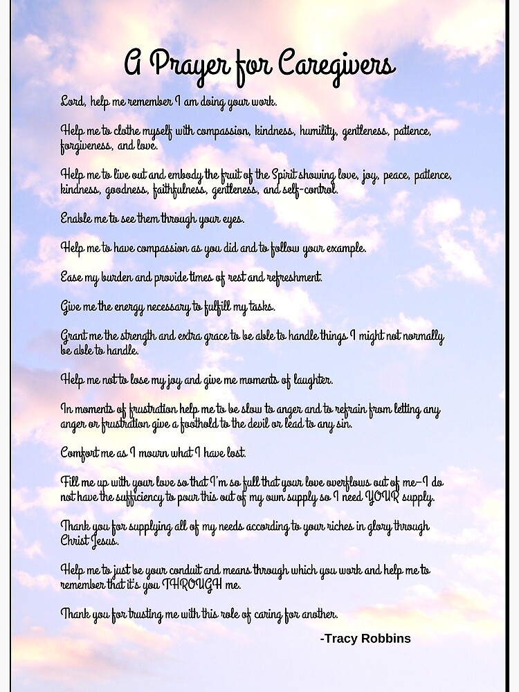 "A Prayer for Caregivers by Tracy Robbins" Art Board Print for Sale by