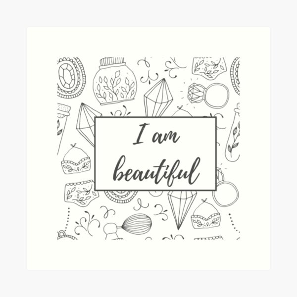 Item preview, I am beautiful- Typography designed and sold by Marianne1108.
