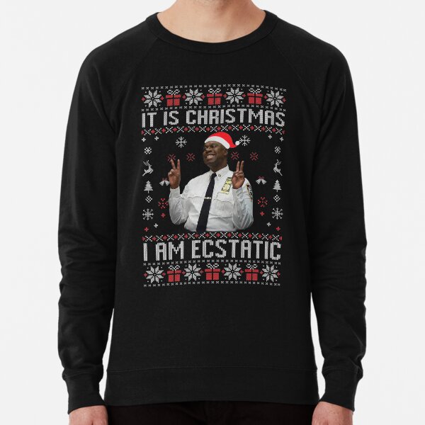 Brooklyn Nine Nine Captain Holt, It is Christmas I Am Ecstatic, Brooklyn Nine Nine Captain Holt, Ugly Christmas Sweater Leichter Pullover