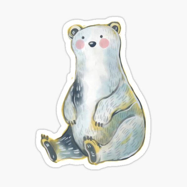 Item preview, Watercolor adorable gray bear designed and sold by Cata-mcd.