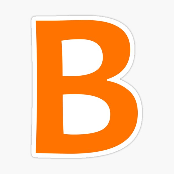 "Orange Color Letter B" Sticker For Sale By WECreations | Redbubble