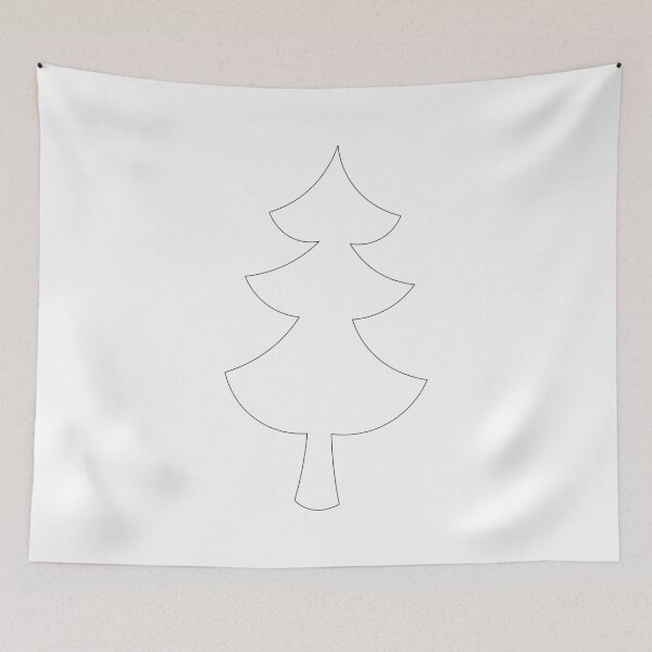 Item preview, COLOUR ME! Christmas Tree, black and white, colouring page style, colour your own Christmas card, sticker, t-shirt, bag, art print, notebook cover! Great gift for kids! designed and sold by Susan Marie Williams.