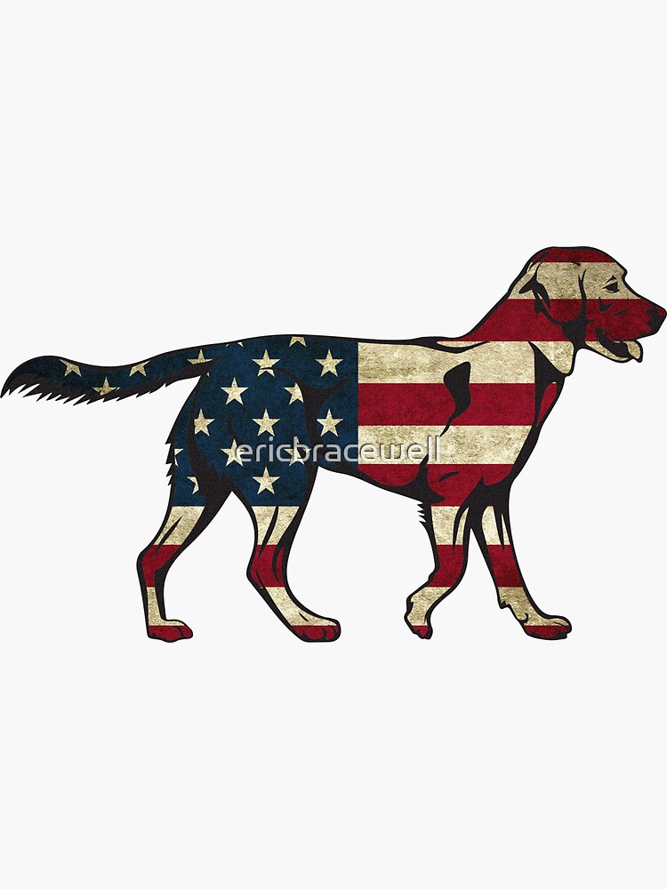 "American Flag Dog Sticker" Sticker for Sale by ericbracewell Redbubble