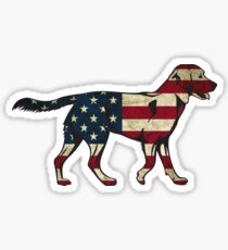 American Flag Dog Sticker Sticker